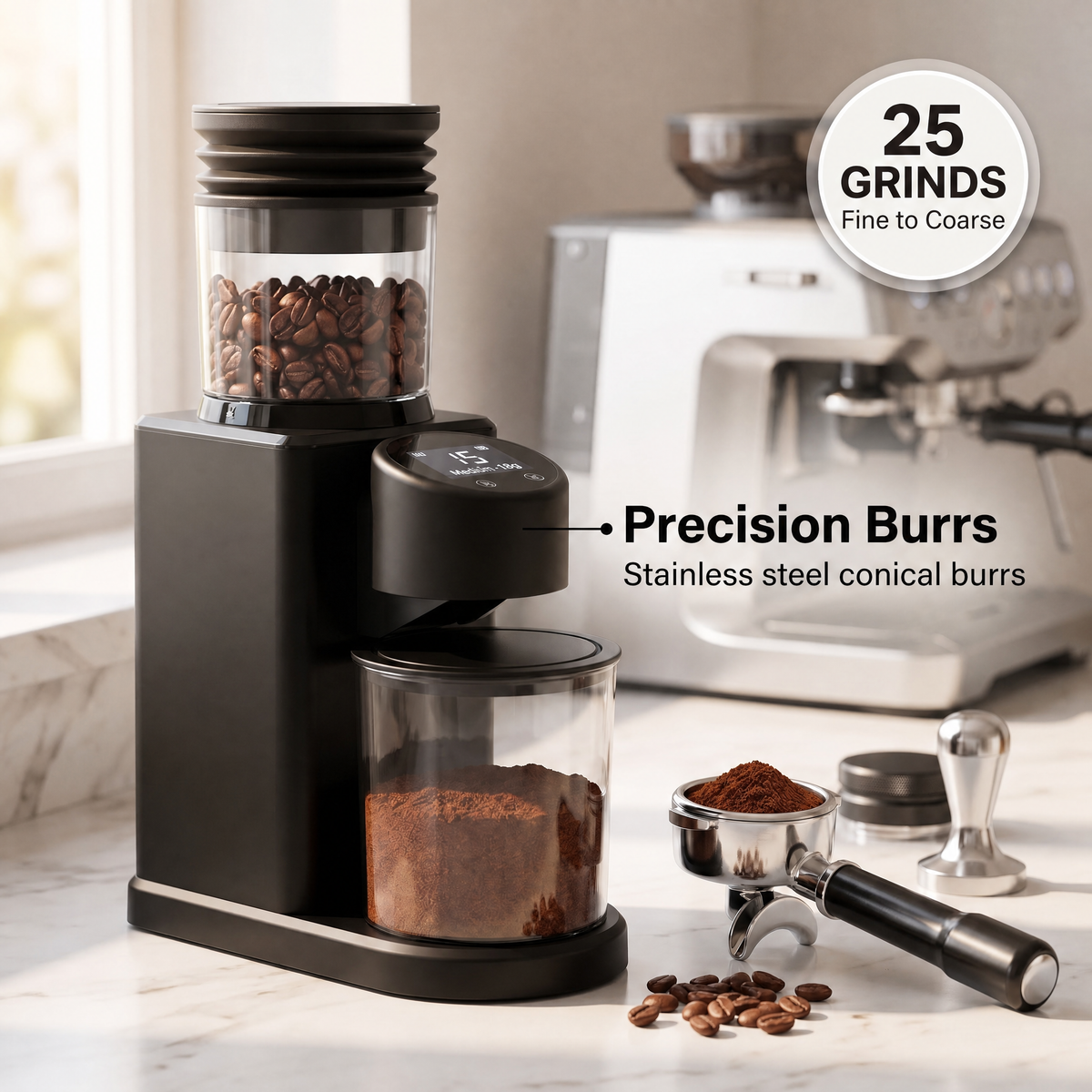 NeadGrint Electric Conical Burr Coffee Grinder for Espresso
