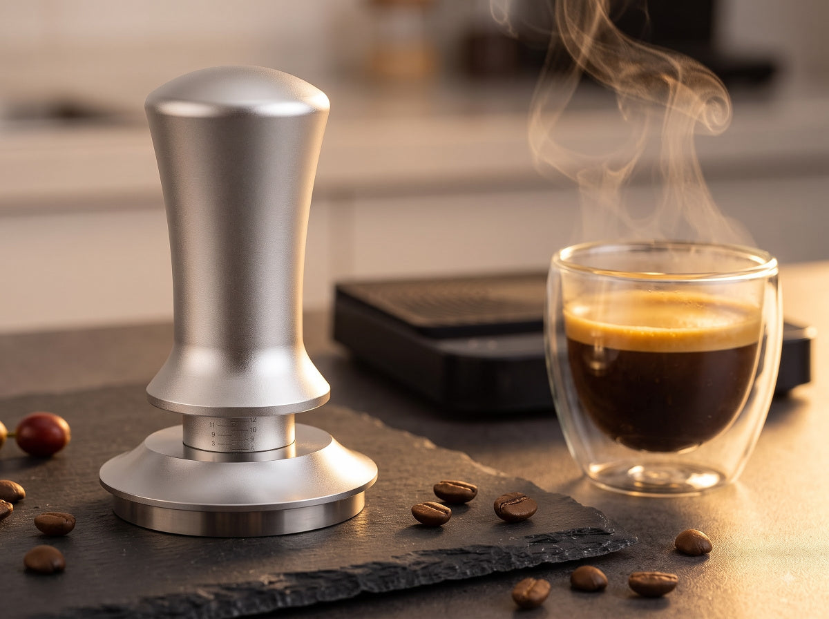 MerseHaus 53mm Calibrated Espresso Tamper with Ripple Base