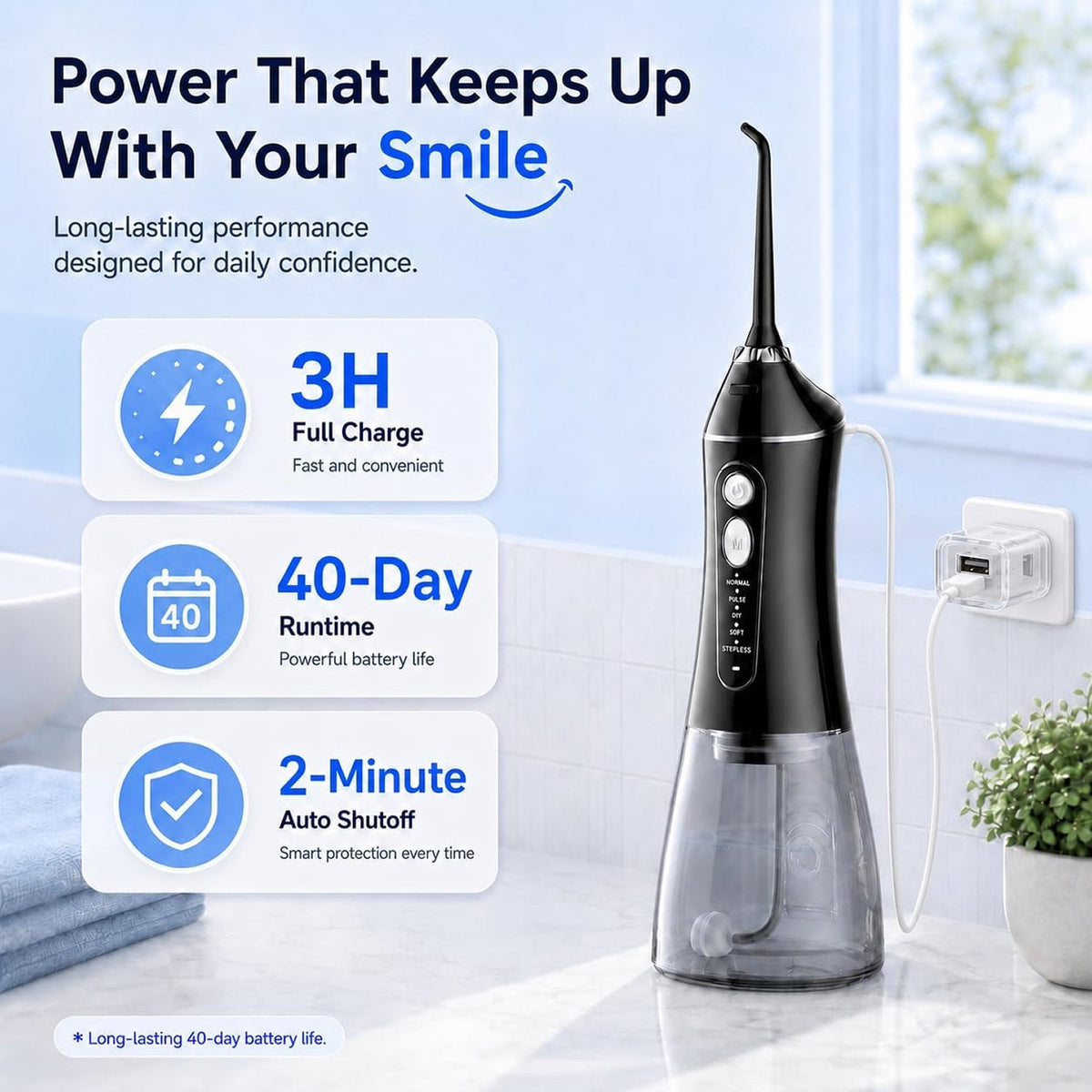 Flosserix Cordless Water Flosser for Teeth and Gums