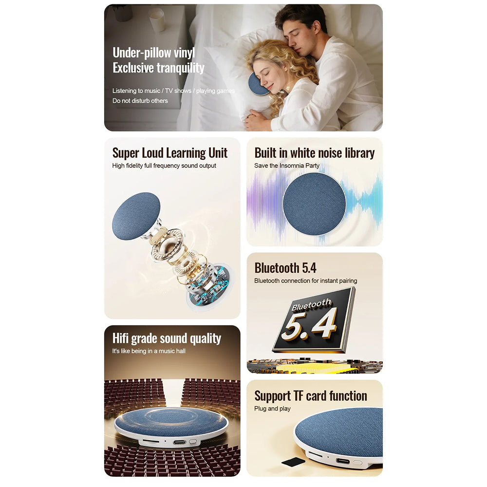 SpikMek Under-Pillow Speaker Bluetooth 5.4 Sleep Aid