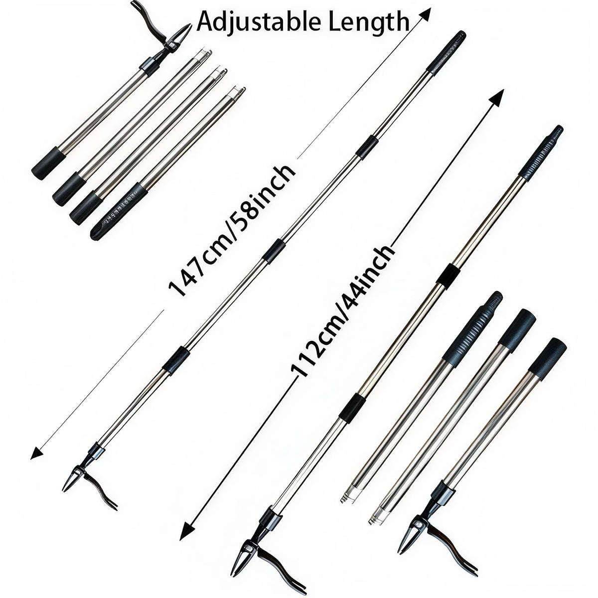 ZasJanee 40" Stand-Up Weed Puller with 4-Claw Steel Head