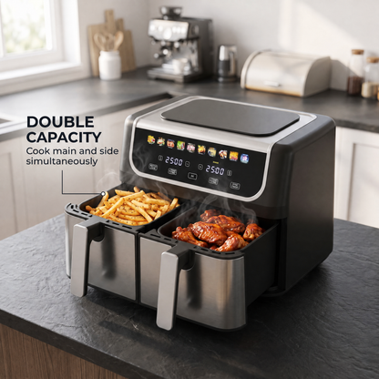 RoastyAir Dual Basket Air Fryer for Healthy Cooking