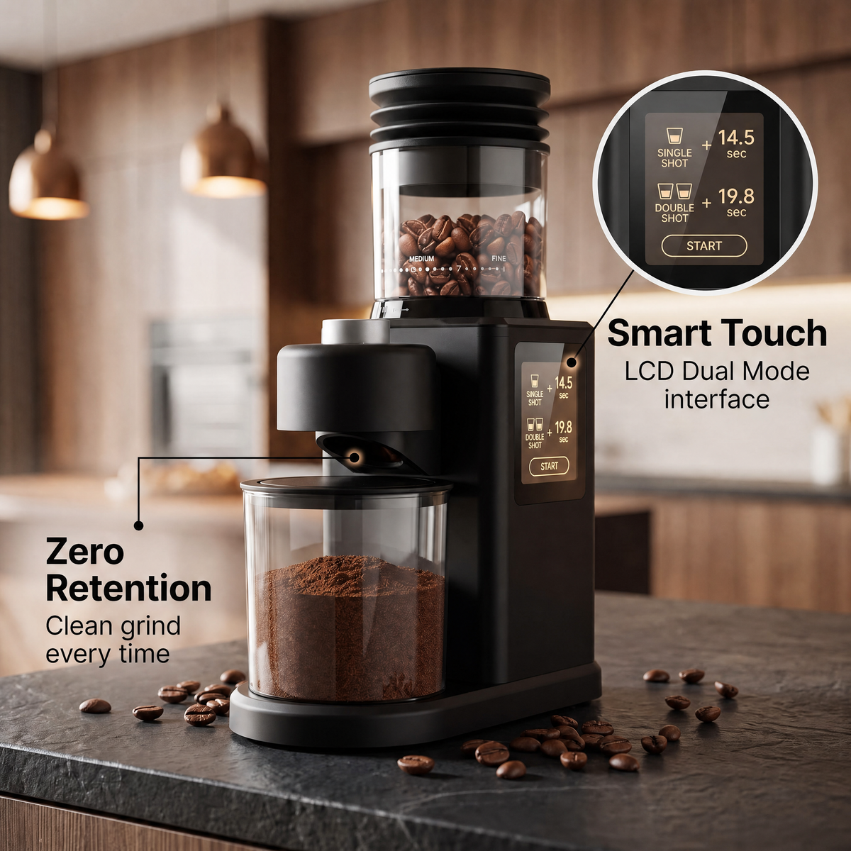 NeadGrint Electric Conical Burr Coffee Grinder for Espresso