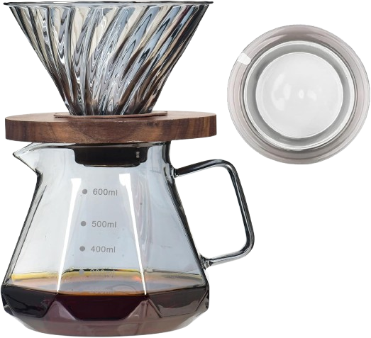 BrecoCup Borosilicate Glass Pour Over Coffee Maker Set