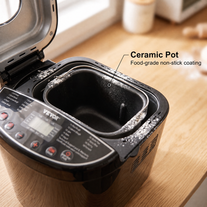ClenVoca Automatic Bread Maker 2LB with Ceramic Pot