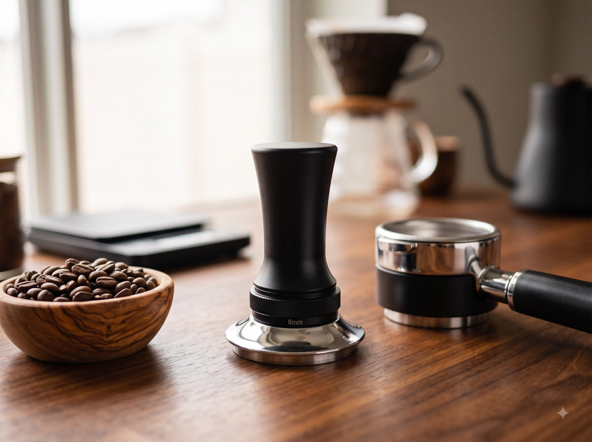 MerseHaus 53mm Calibrated Espresso Tamper with Ripple Base