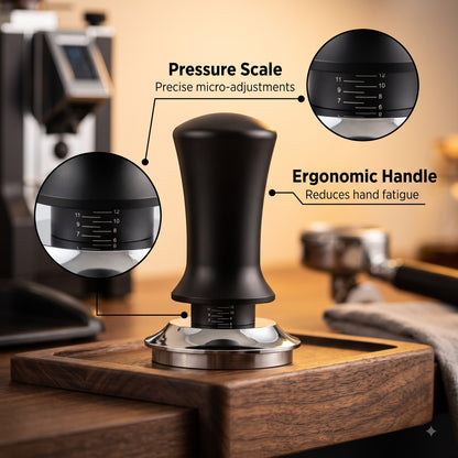 MerseHaus 53mm Calibrated Espresso Tamper with Ripple Base