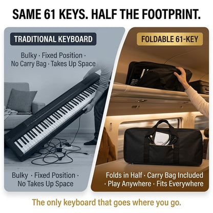 NoteArop 61-Key Foldable Electronic Piano Portable Keyboard