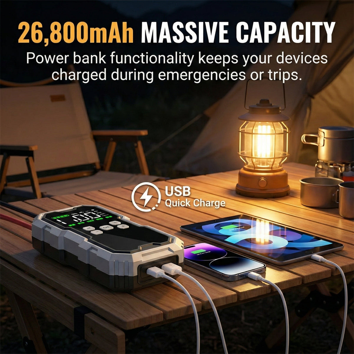 Jumpenic 7000A Portable Car Battery Jump Starter and Tire Inflator