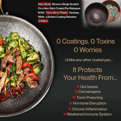 Tossenium Pure Titanium Non-Stick Hammered Cookware Pan