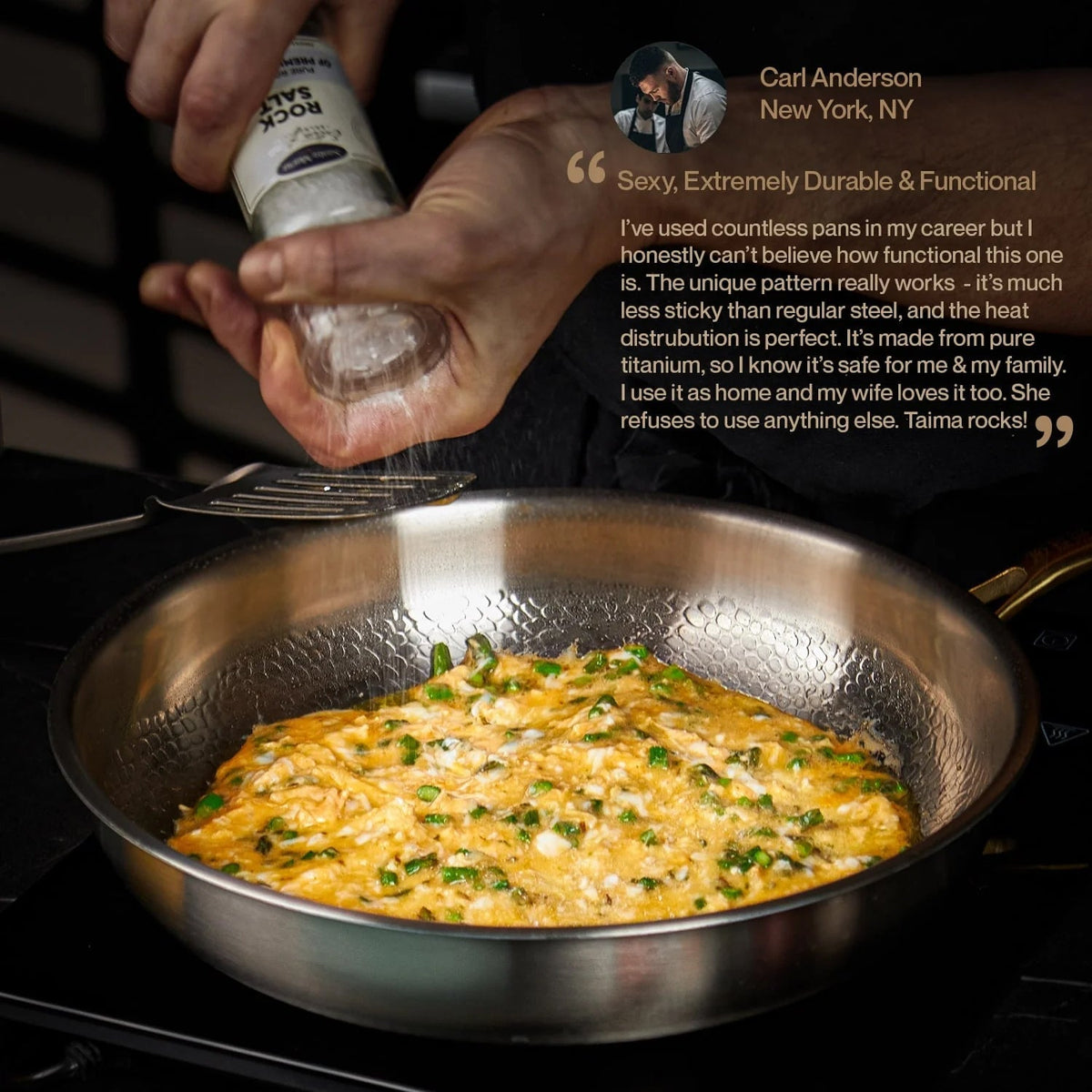 Tossenium Pure Titanium Non-Stick Hammered Cookware Pan