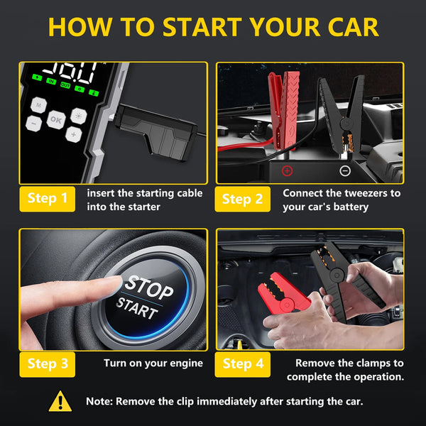Jumpenic 7000A Portable Car Battery Jump Starter and Tire Inflator