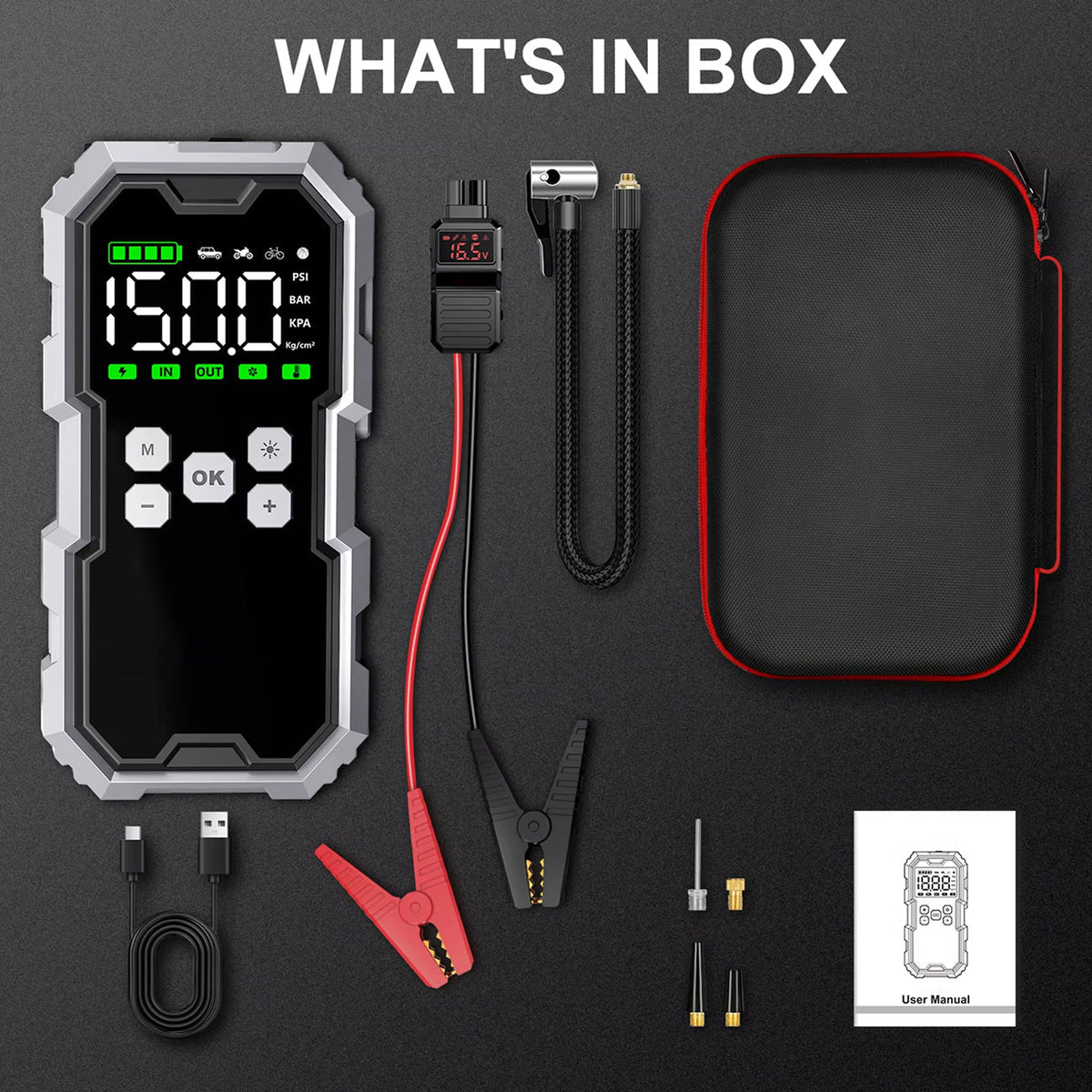 Jumpenic 7000A Portable Car Battery Jump Starter and Tire Inflator