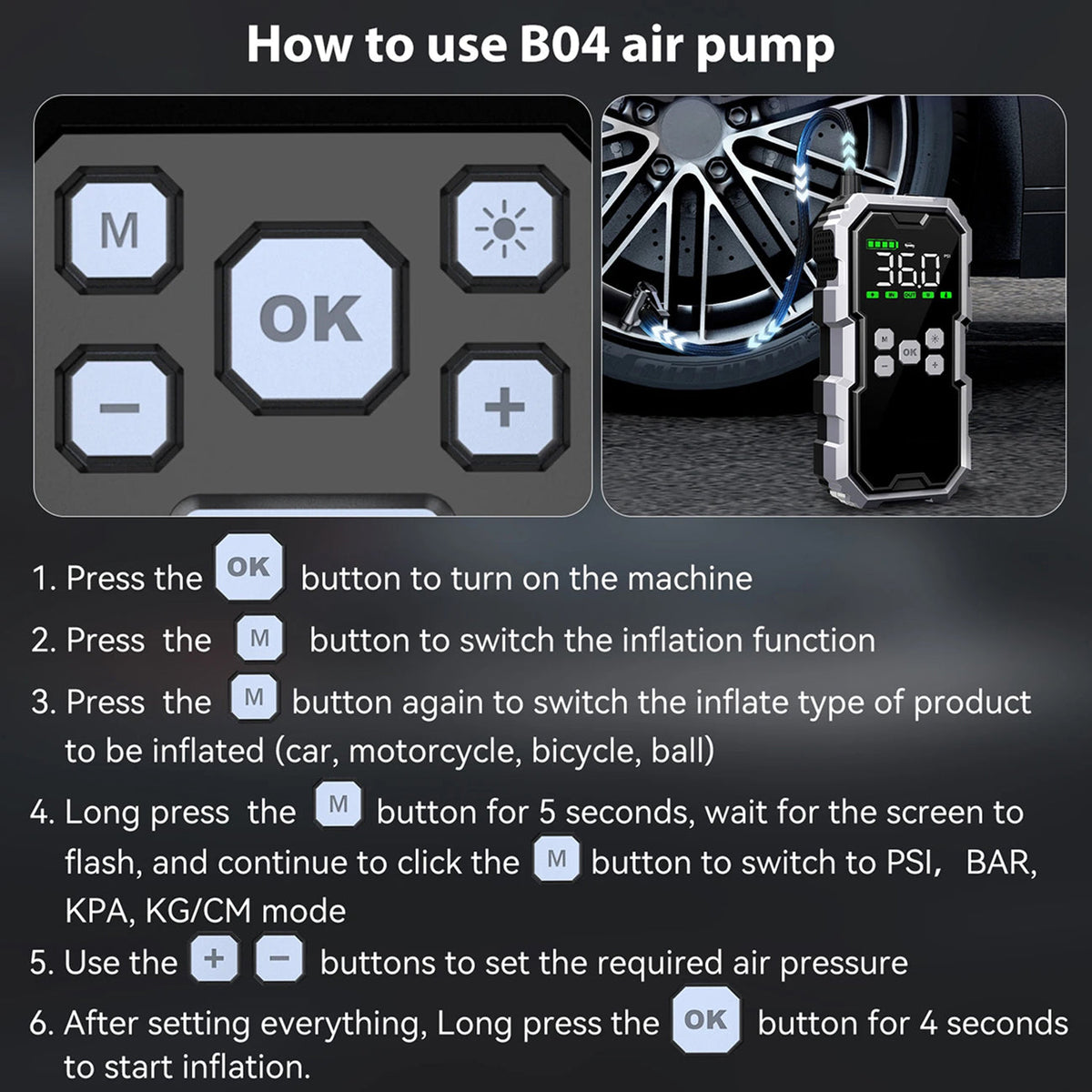 Jumpenic 7000A Portable Car Battery Jump Starter and Tire Inflator