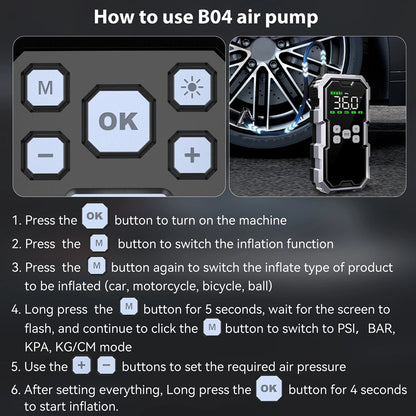 Jumpenic 7000A Portable Car Battery Jump Starter and Tire Inflator