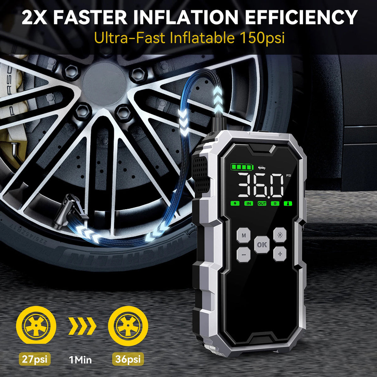 Jumpenic 7000A Portable Car Battery Jump Starter and Tire Inflator