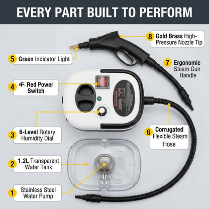 Steam Cleaner 2500W High Temp & Pressure SteamPuci