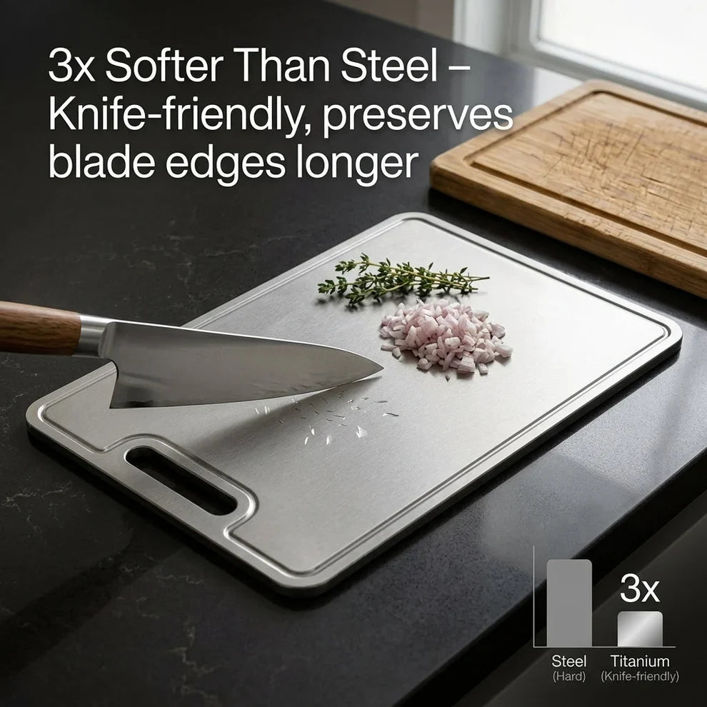EciChop Pure Titanium Cutting Board | Non-Toxic & Antibacterial
