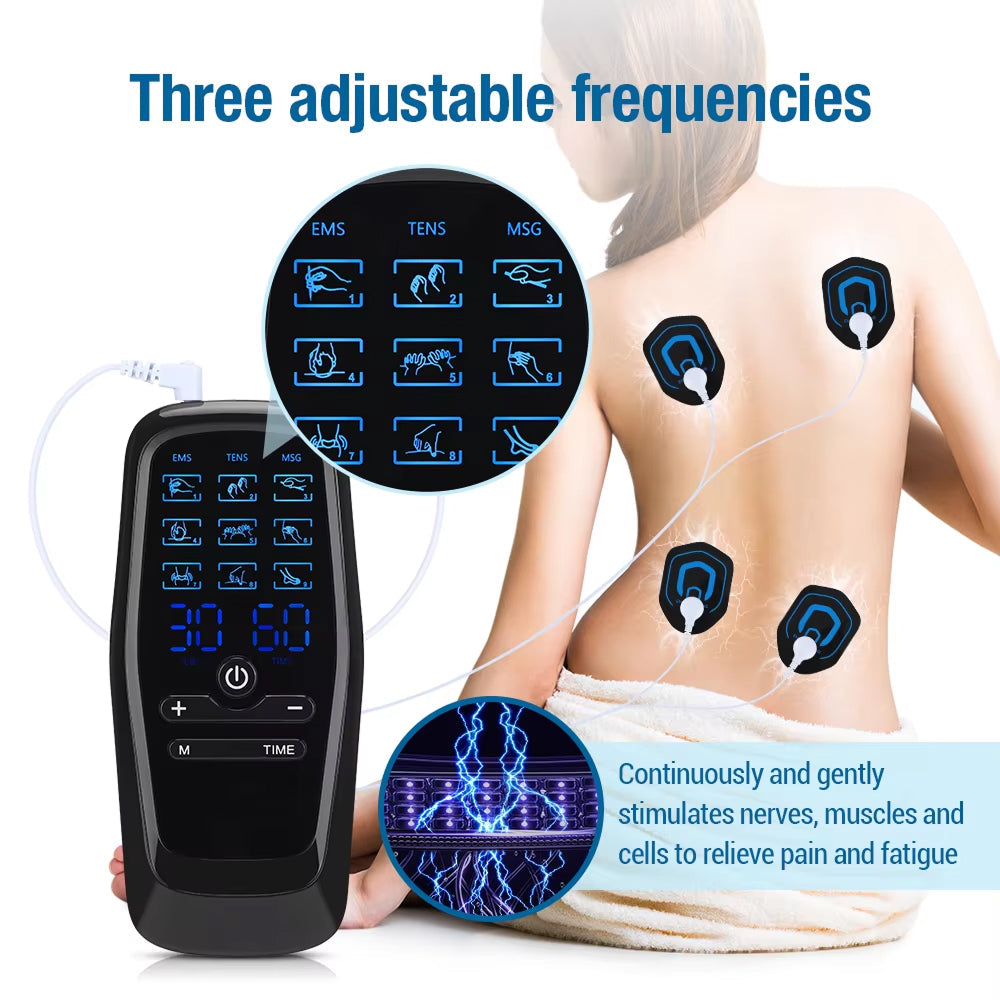 AcoReliv TENS Unit & EMS Muscle Stimulator, 3-in-1 Electric Massager, Dual Channel