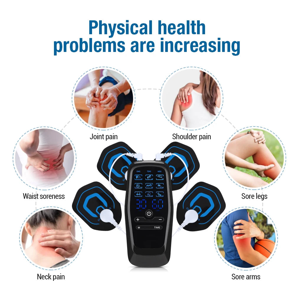AcoReliv TENS Unit & EMS Muscle Stimulator, 3-in-1 Electric Massager, Dual Channel