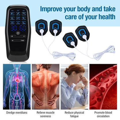 AcoReliv TENS Unit & EMS Muscle Stimulator, 3-in-1 Electric Massager, Dual Channel