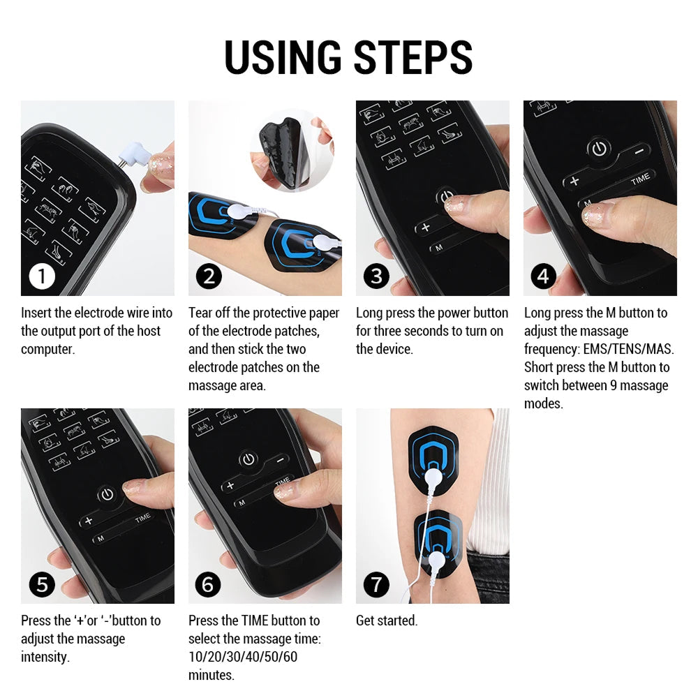 AcoReliv TENS Unit & EMS Muscle Stimulator, 3-in-1 Electric Massager, Dual Channel