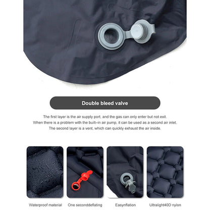 BaSlipix Backpacking Sleeping Pad with Integrated Foot Pump and Built-in Pillow