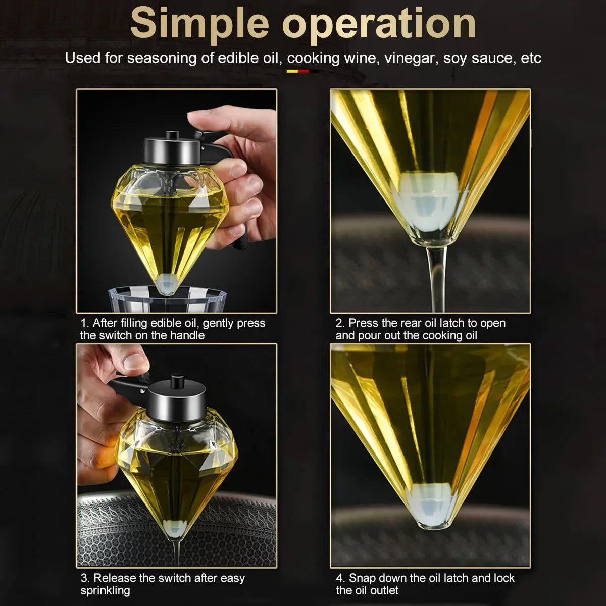 Beesipot Drip-Free Glass Honey Dispenser with Stand