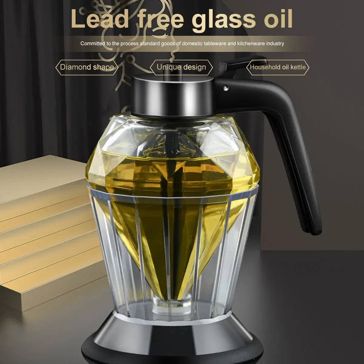 Beesipot Drip-Free Glass Honey Dispenser with Stand