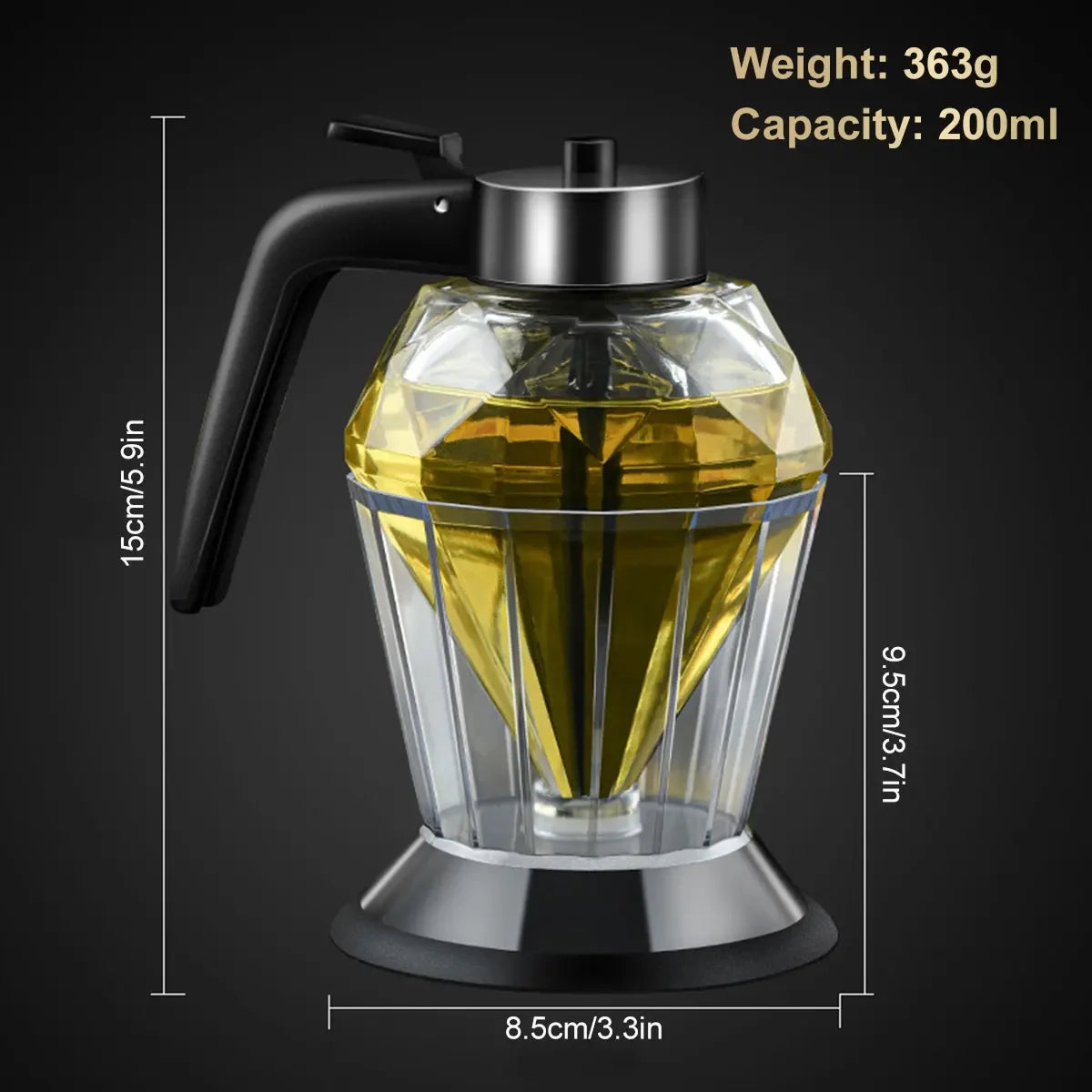 Beesipot Drip-Free Glass Honey Dispenser with Stand