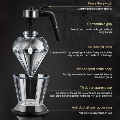 Beesipot Drip-Free Glass Honey Dispenser with Stand