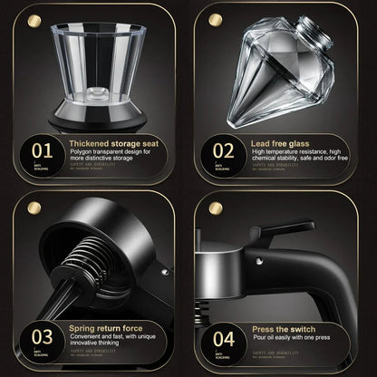 Beesipot Drip-Free Glass Honey Dispenser with Stand