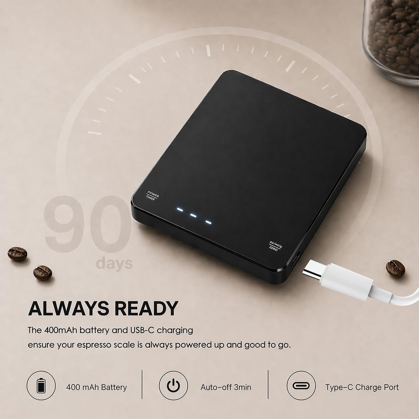 BevosFam Precision Coffee Scale with Timer