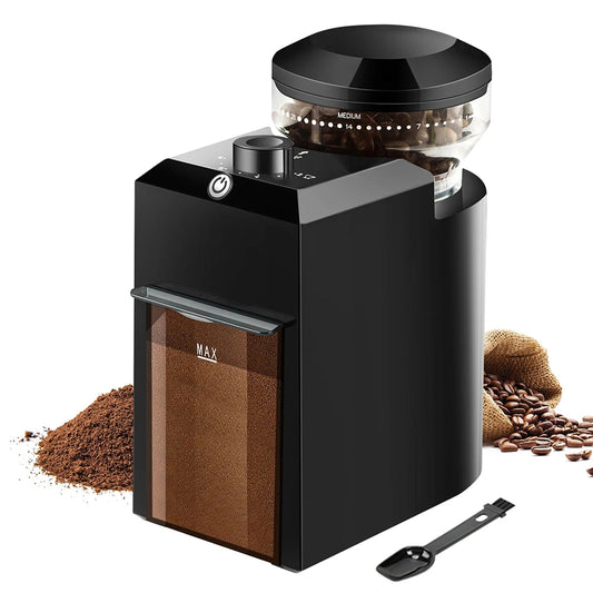 BletNoda Flat Burr Coffee Bean Grinder for Espresso & French Press