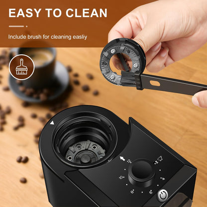 BletNoda Flat Burr Coffee Bean Grinder for Espresso & French Press