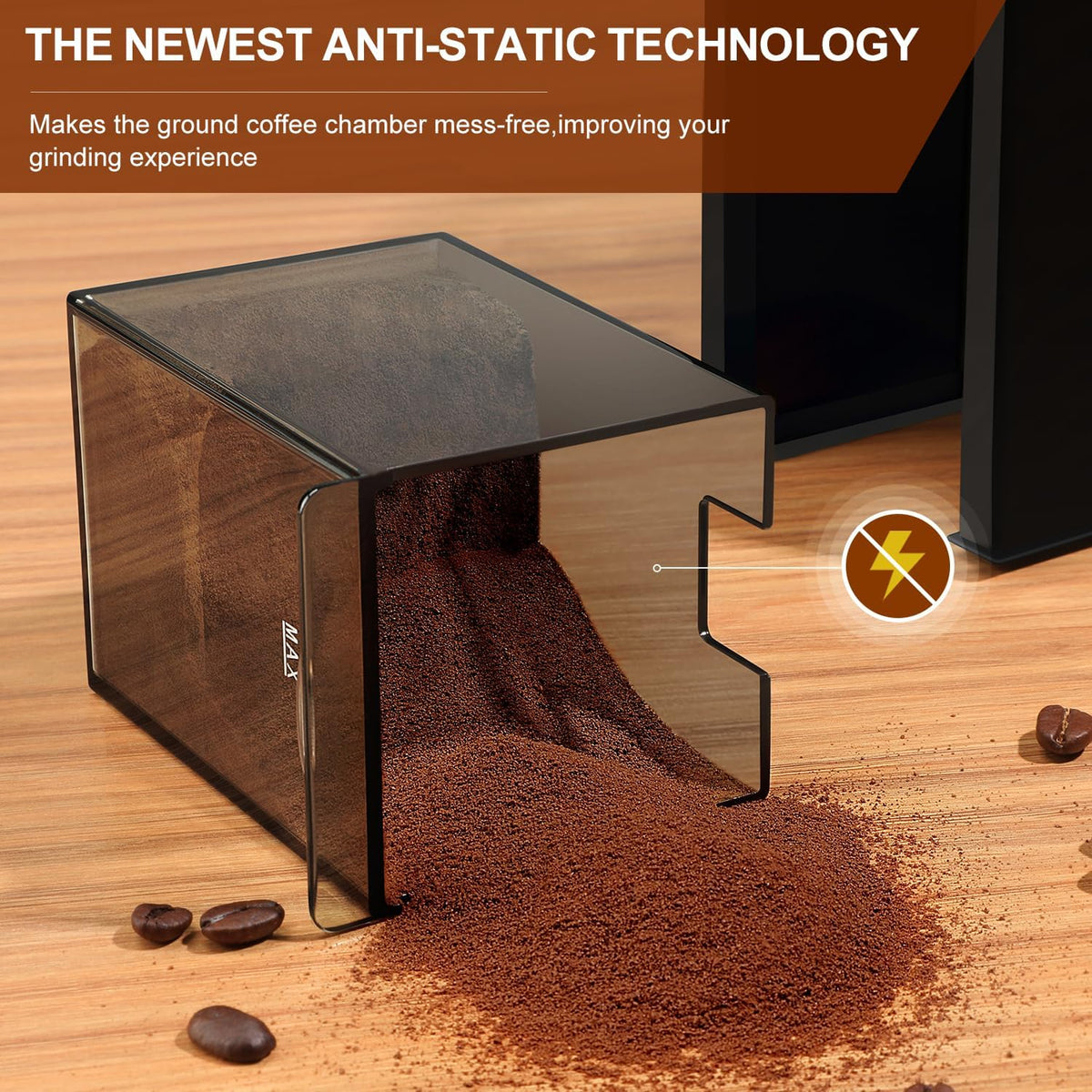 BletNoda Flat Burr Coffee Bean Grinder for Espresso & French Press