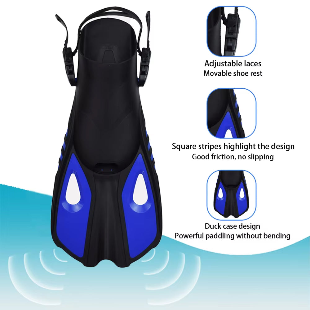 3-in-1 Snorkeling Gear 180 Panoramic Tempered Glass Mask Dry Top Fins BlicMask