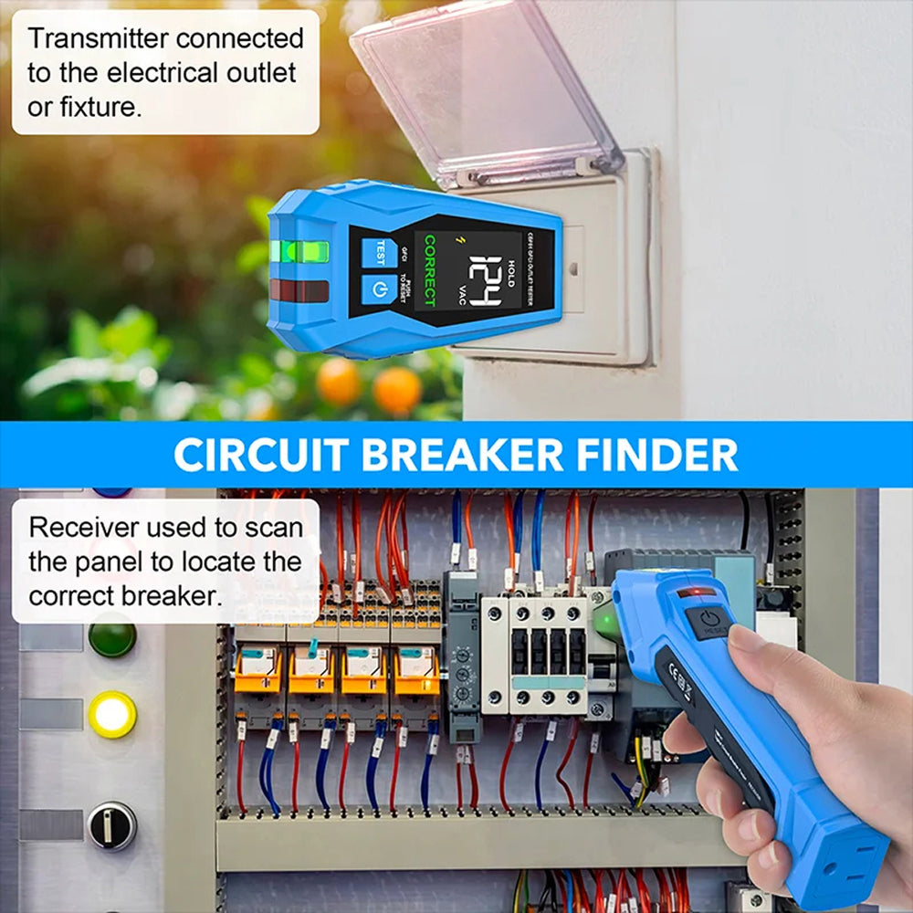 BortDesi 2-in-1 Digital Circuit Breaker Finder with GFCI Tester