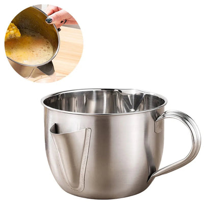 Bowlanix 1000ml Stainless Steel Fat Separator Gravy Strainer Bowl