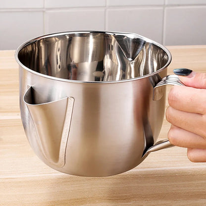 Bowlanix 1000ml Stainless Steel Fat Separator Gravy Strainer Bowl
