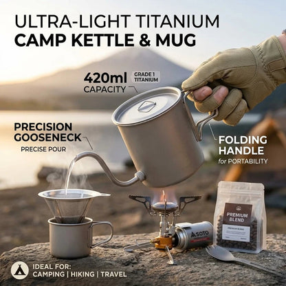 CaborWel Titanium Pour Over Kettle for Camping & Backpacking
