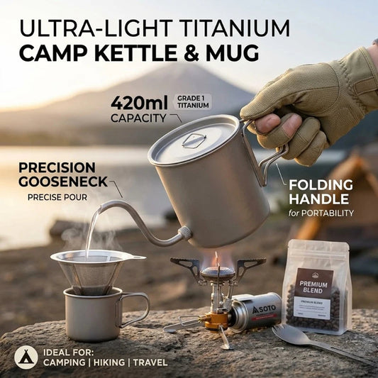 CaborWel Titanium Pour Over Kettle for Camping & Backpacking