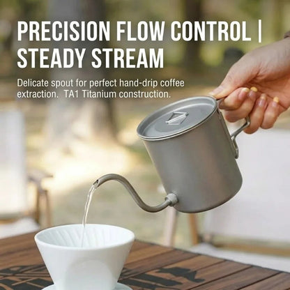 CaborWel Titanium Pour Over Kettle for Camping & Backpacking