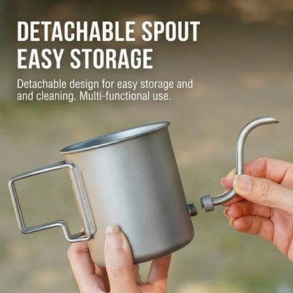 CaborWel Titanium Pour Over Kettle for Camping & Backpacking