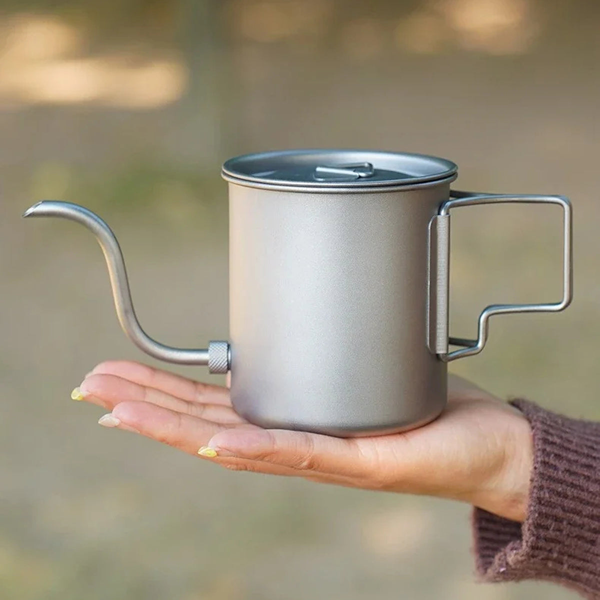 CaborWel Titanium Pour Over Kettle for Camping & Backpacking