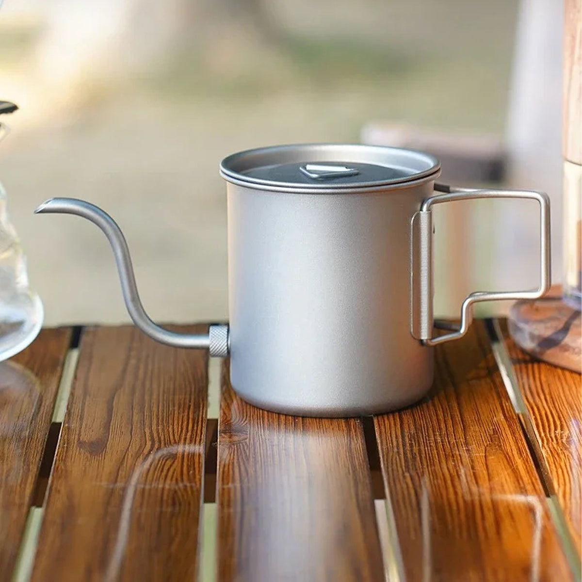CaborWel Titanium Pour Over Kettle for Camping & Backpacking