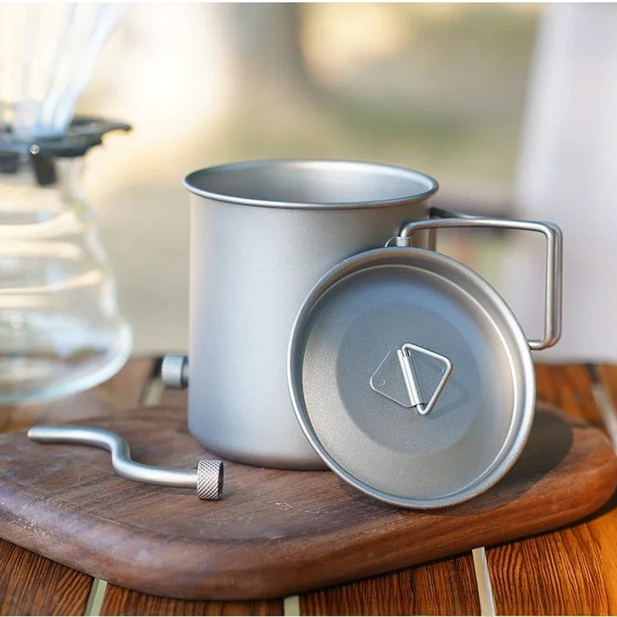 CaborWel Titanium Pour Over Kettle for Camping & Backpacking