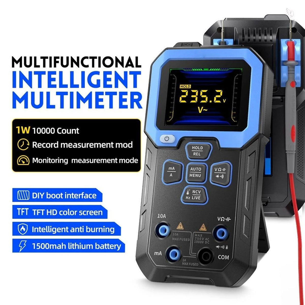 CastFirt Smart Multimeter with Live Data Graphing and Auto-Ranging