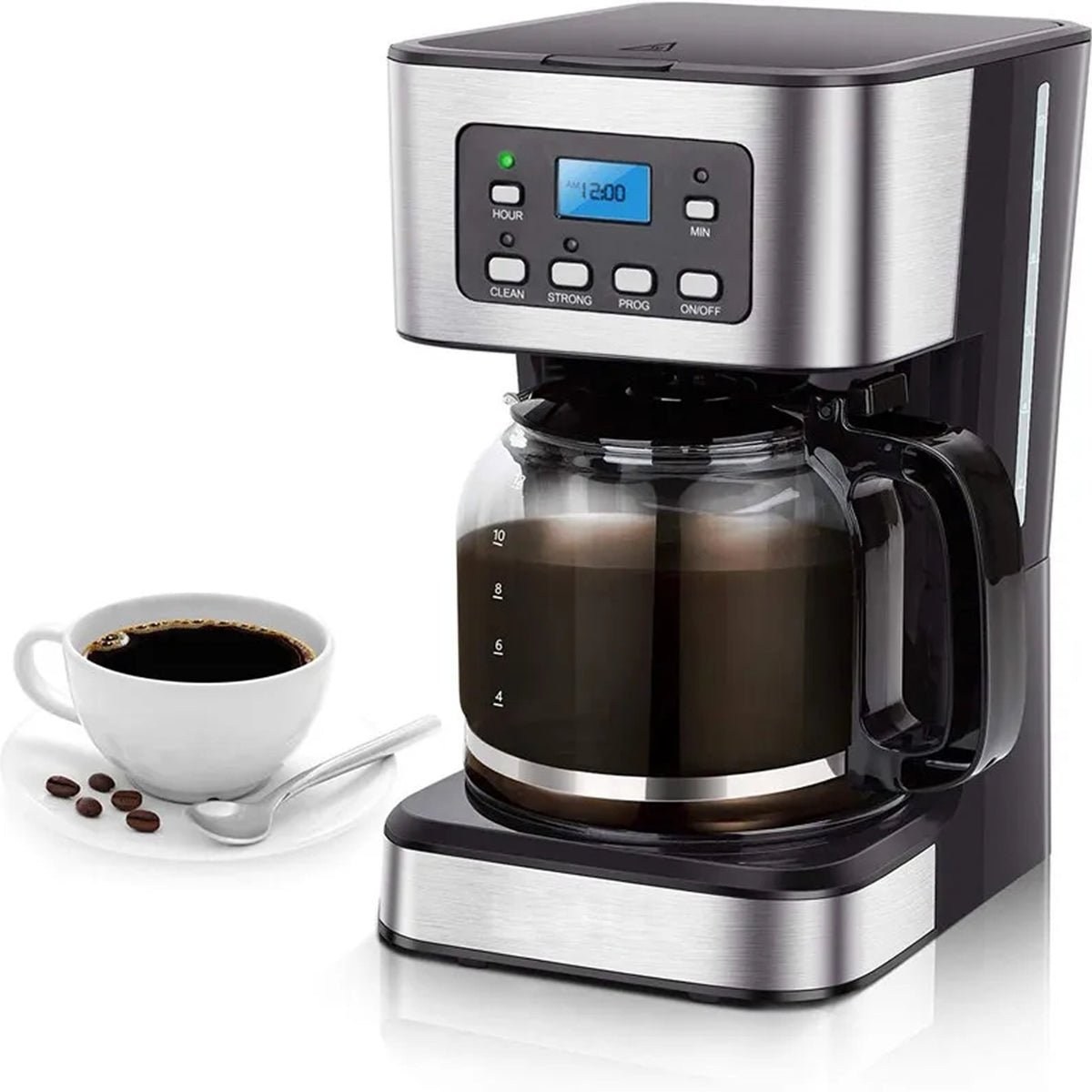 CatyFond 1.5L Programmable Drip Coffee Maker with 24H Timer