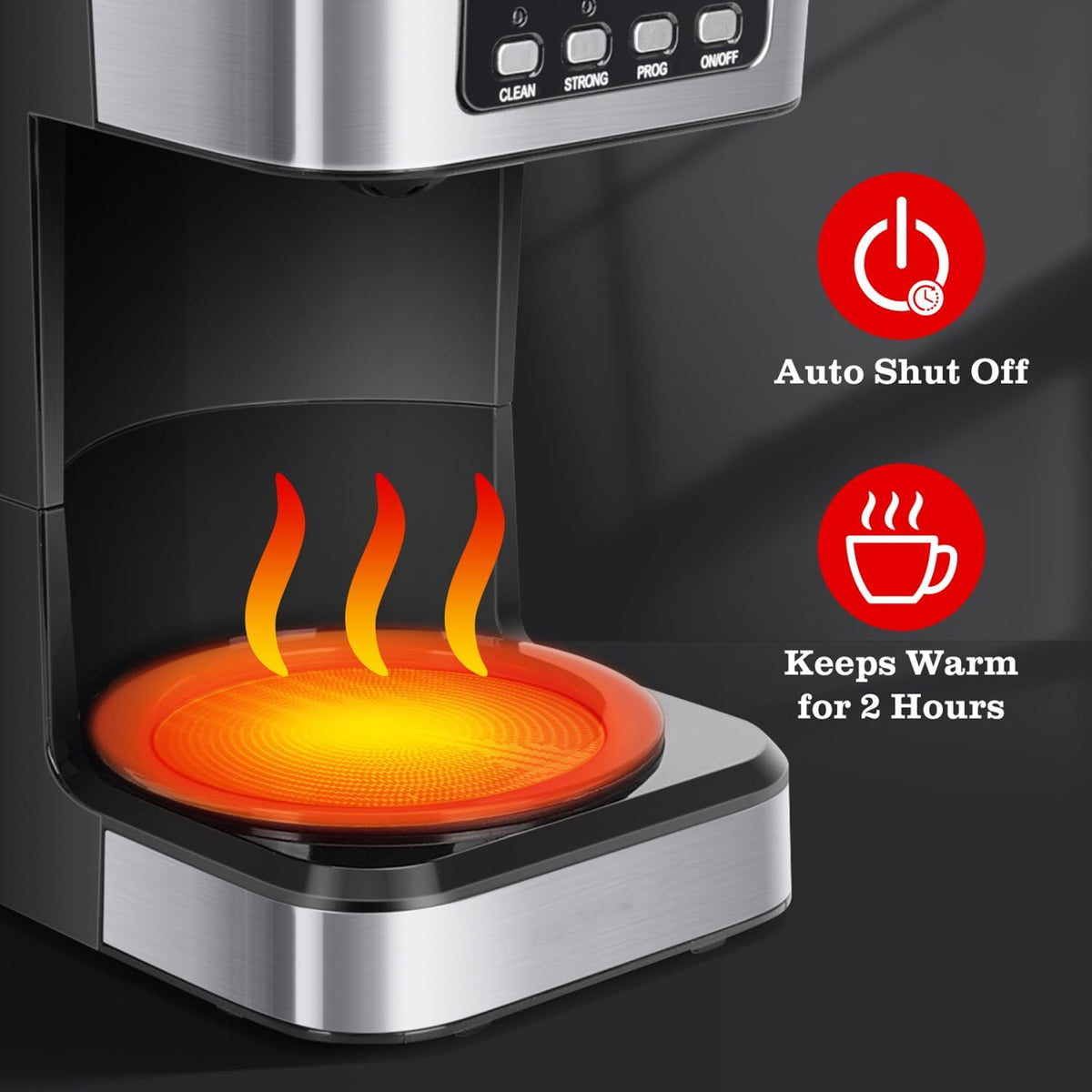CatyFond 1.5L Programmable Drip Coffee Maker with 24H Timer